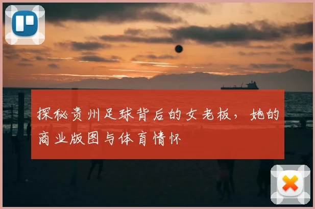 探秘贵州足球背后的女老板，她的商业版图与体育情怀